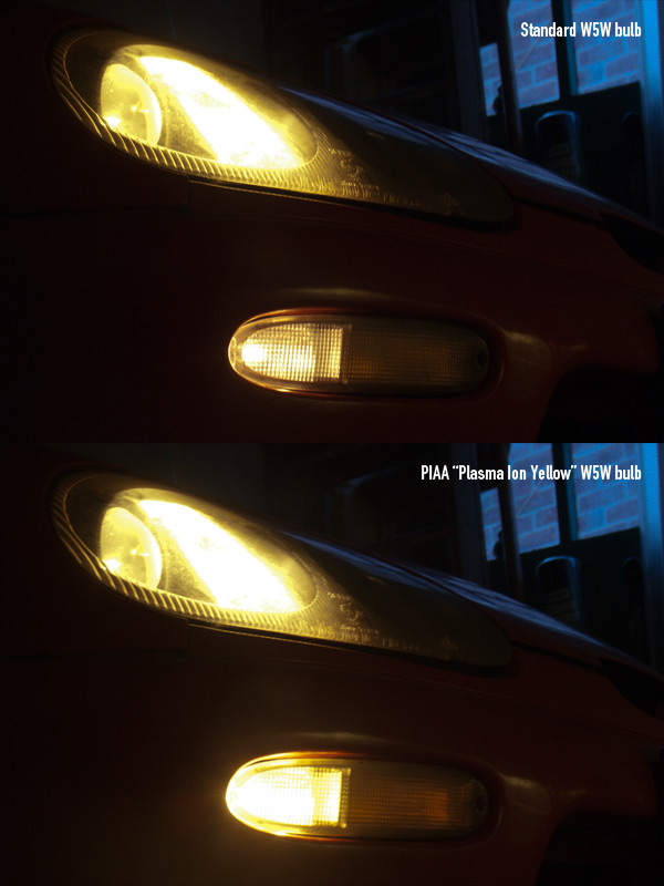 Standard W5W and PIAA "Plasma Ion Yellow" W5W Comparison on a Suzuki Cappuccino