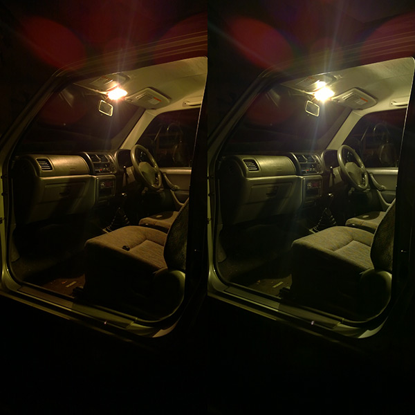 Suzuki Jimny cabin light festoon - LED comparison